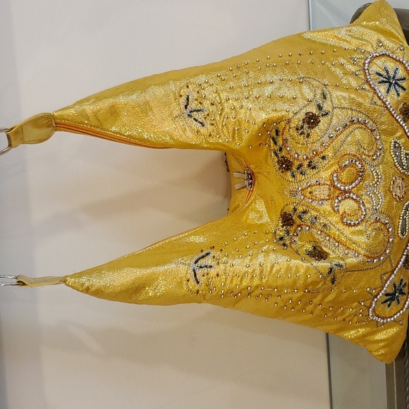 Yellow yoga shoulder bag, the inside is made of a two-hole zipper.without Tag - Picture 3 of 7